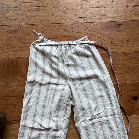 5/$30🦄 Vintage Linen Striped Ivory Pants - Picture 3 of 7